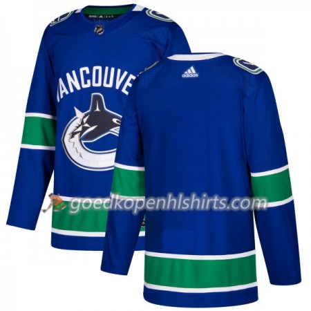 Vancouver Canucks Blank Adidas 2017-2018 Blauw Authentic Shirt - Mannen